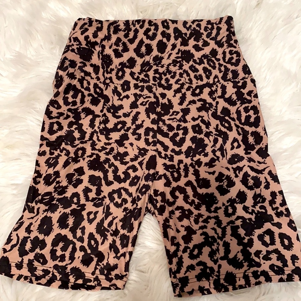 Leopard/cheetah biker shorts